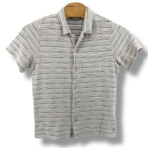 Marine Layer Mens Textured Stripe Short Sleeve Button Up Shirt M/L